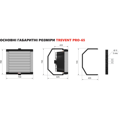 Водяний тепловентилятор TREVENT PRO 65 кВт